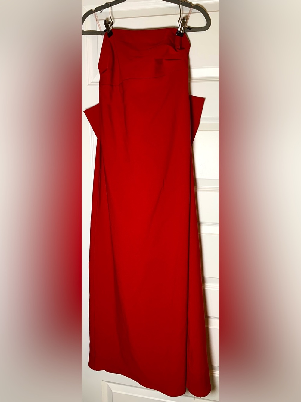 Peppermayo Red Bow Back Maxi Evening Gown Formal Holiday Wedding Guest Size 10 - Picture 3 of 12